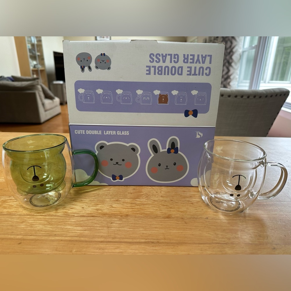 Cute Double Layer Glass mugs